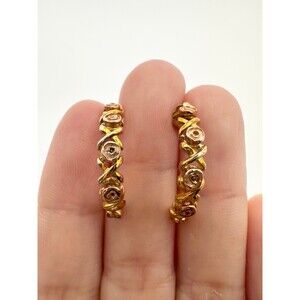 RGC black hills gold 10k 14k rose half hoop post Earrings